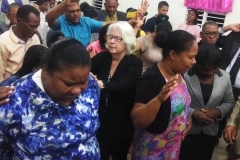 Praying for the sick at a remote church last night